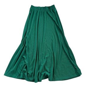 Green A-Line Maxi Skirt for Casual Wear